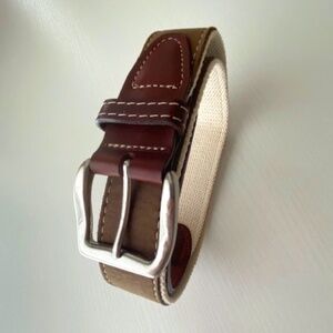 YRI Leather Canvas Dual Brown Color Golf Belt Size 34/85